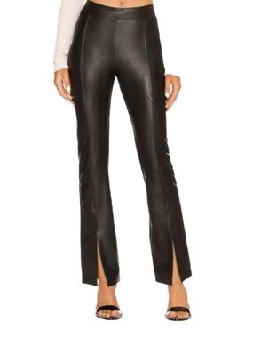Commando Faux Leather Split Front Black Minimalist Pant